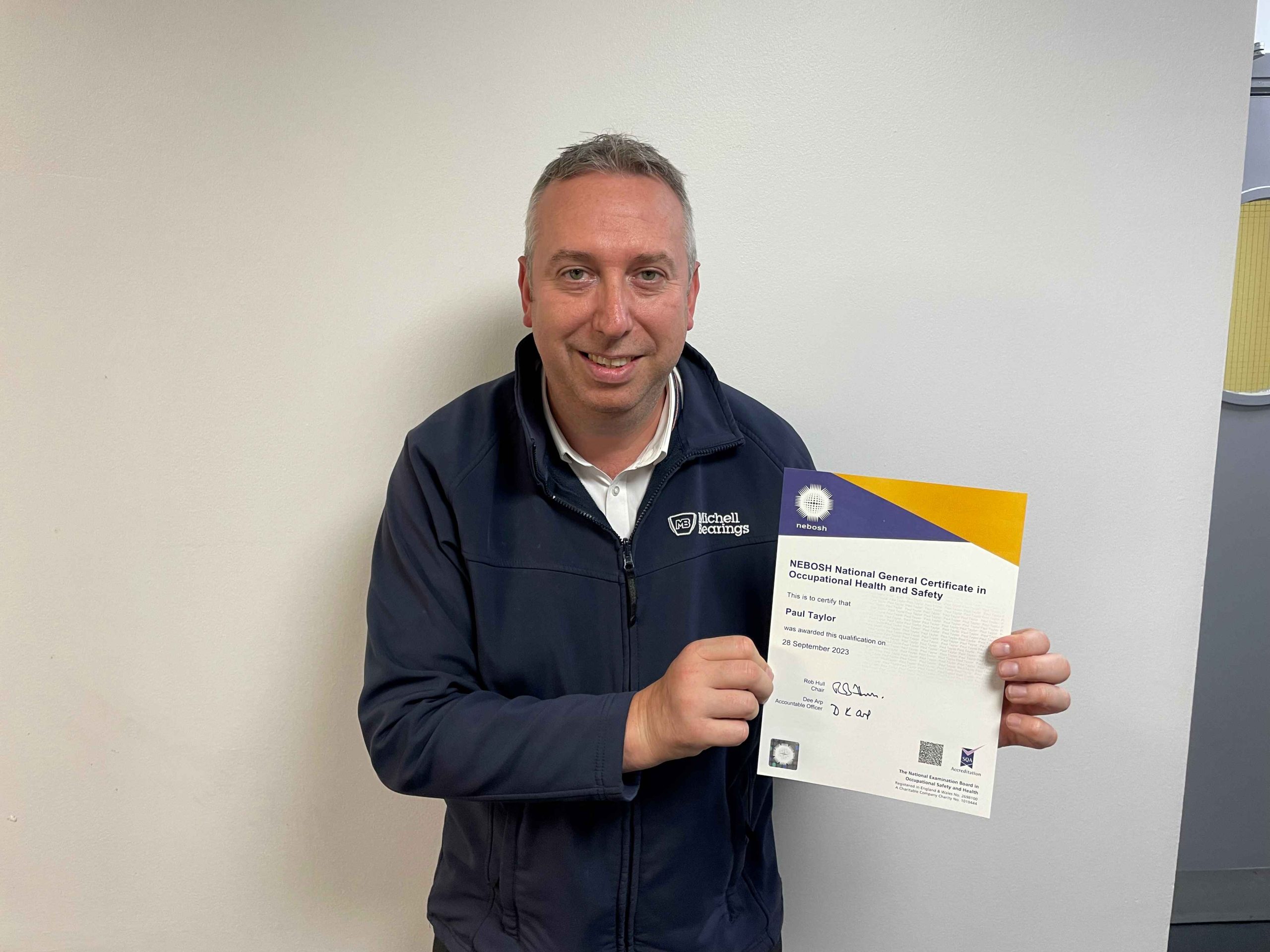 Paul Taylor with Certificate